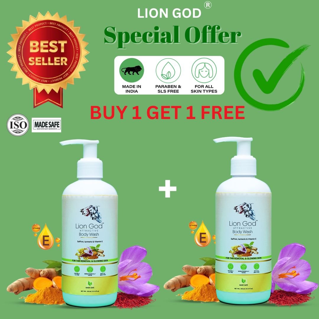 Body Wash ( saffron, turmeric and vitamin E ) (Toxin-free, For all-skin-types, SLS and Paraben free, We ensures 100% safe )