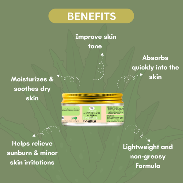 Aloevera Gel (Toxin-free, For all-skin-types, SLS and Paraben free, We ensures 100% safe ) - Image 2