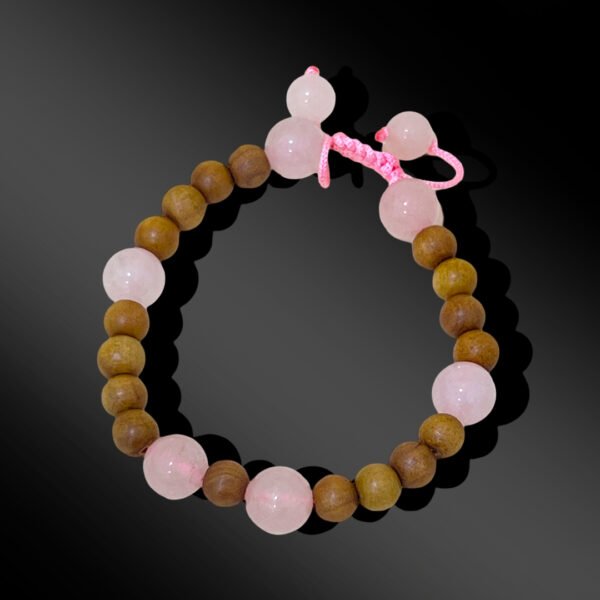 White Sandalwood and Rose Quartz Bracelet
