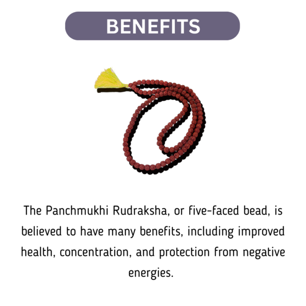 5 Mukhi Rudraksha Mala (7.5mm) - Image 2