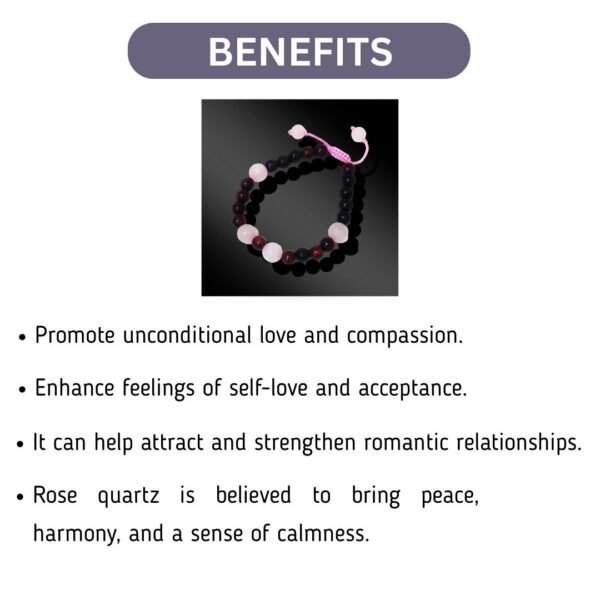 Red Sandalwood and Rose Quartz Bracelet - Image 2