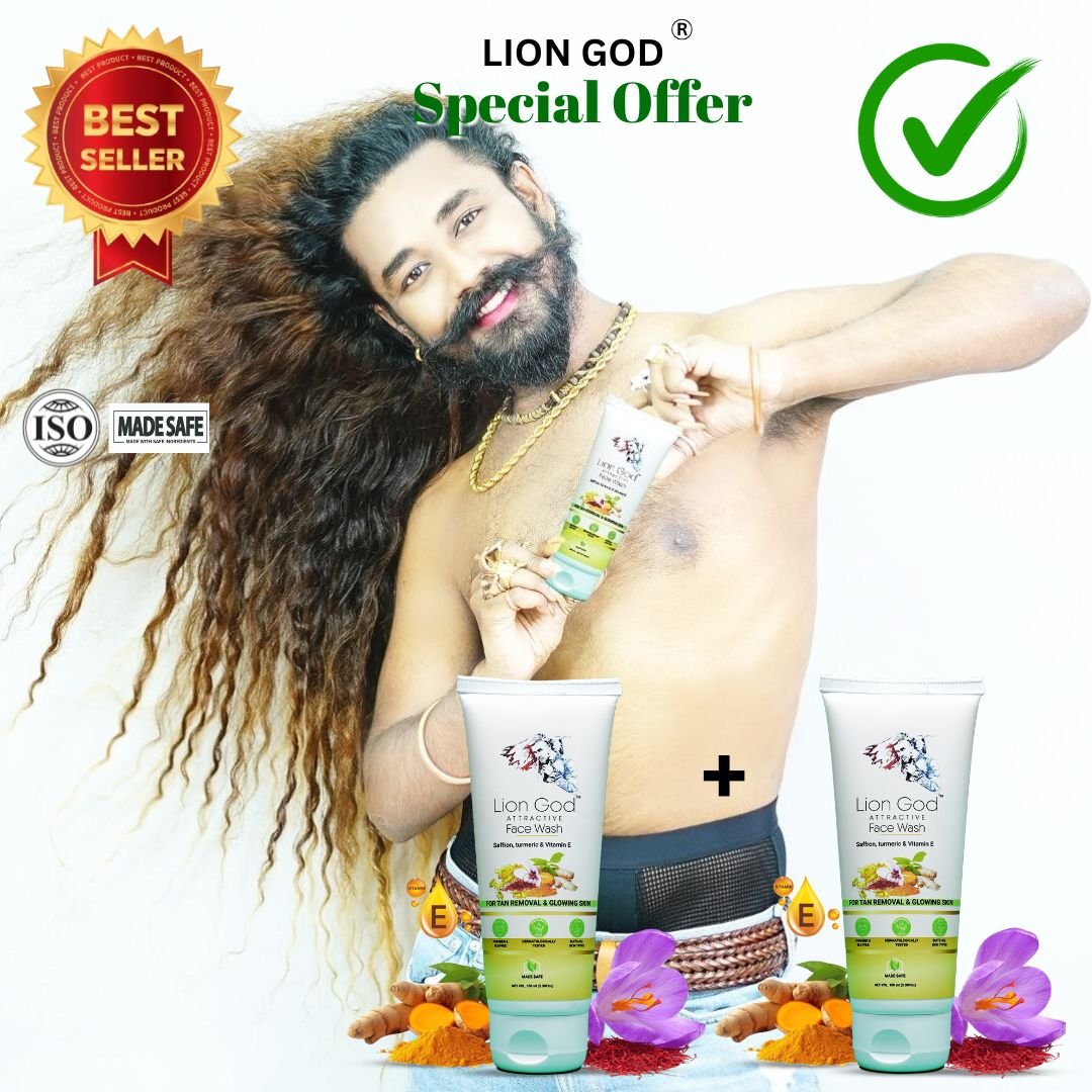 Face Wash 1+1 (saffron, turmeric, and vitamin E, SLS and Paraben free, We ensures 100% safe)