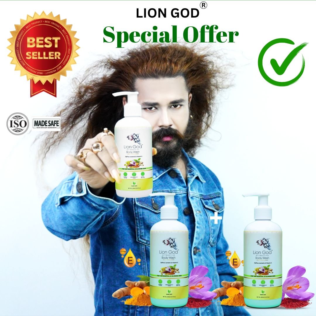 Body Wash 1+1 (saffron, turmeric and vitamin E) (Toxin-free, For all-skin-types, SLS and Paraben free, We ensures 100% safe)